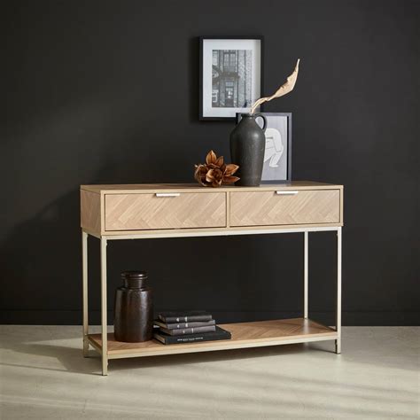 Console Table With Herringbone