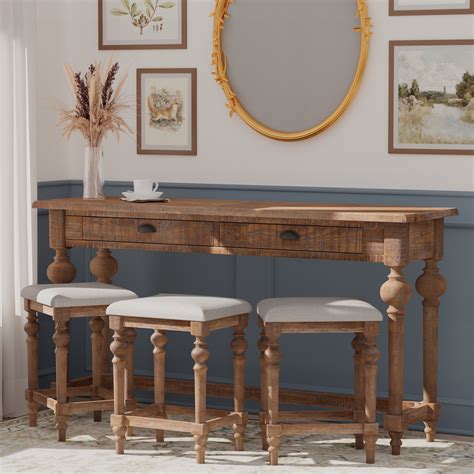 Console Table With Stool Set