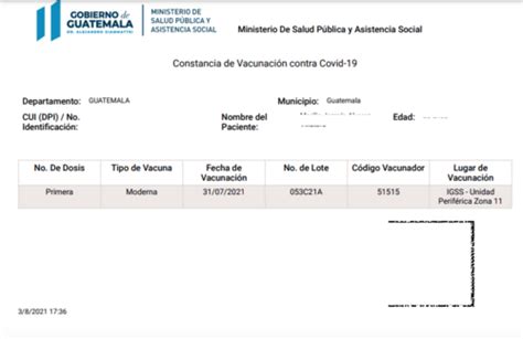 constancia de vacuna covid guatemala