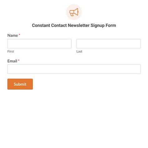 constant contact newsletter signup form