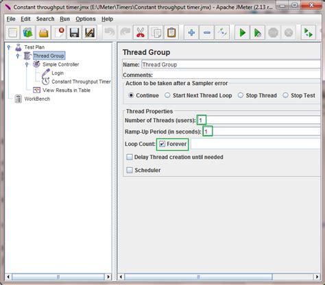 constant throughput timer in jmeter example