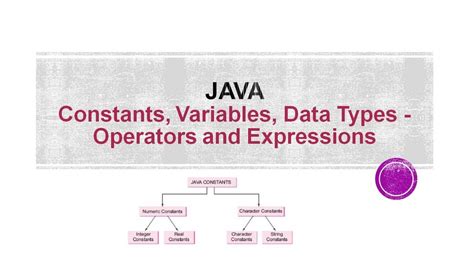 constants variables data types in java