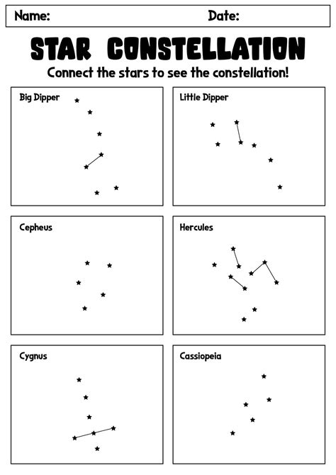 Constellations Worksheet Printable Free