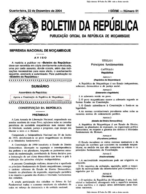 constituicao da republica de mocambique