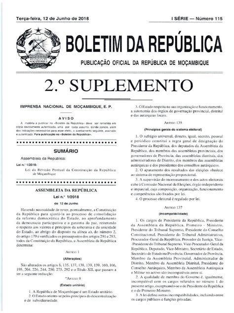 constituicao da republica de mocambique 2018