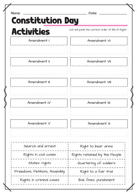 Constitution Day Printable Worksheets