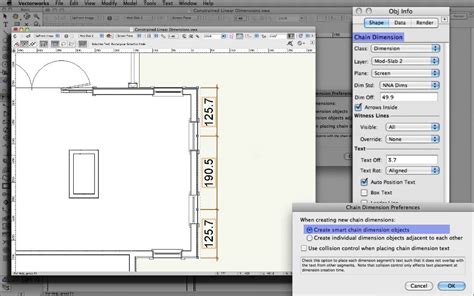 Constrained Linear Dimension Tool Vectorworks
