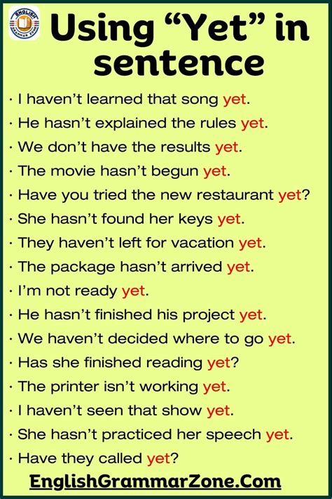 construct a sentence using yet