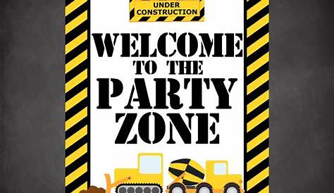 Construction Signs For Birthday Party Etsy