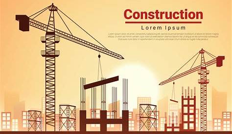Construction Site Background Vector Industrial — Stock