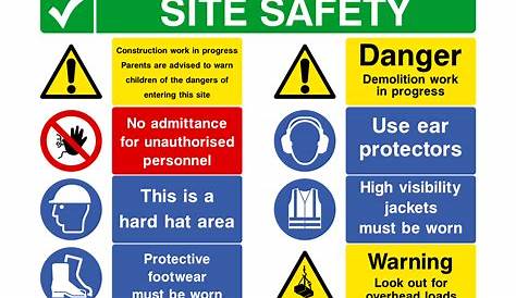 Construction Site Safety Signs Free Download Sign With 2 Prohibition, 2