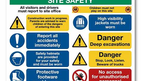Construction Site Safety Signs Images Board PPE, Unauthorised Access,