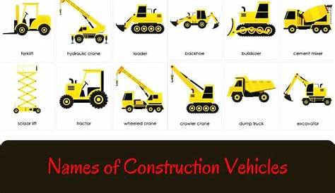 Construction Vehicles Names And Pictures Pdf Types Of Trucks For Toddlers & Children 100
