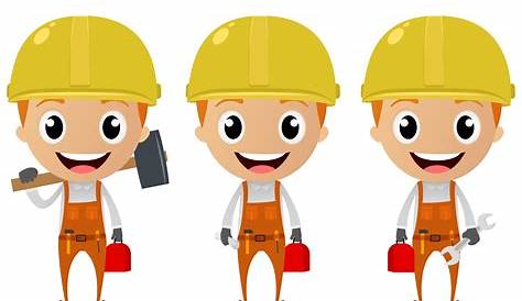 Construction Worker Vector Cartoon Character 112