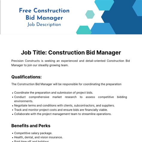 construction bid coordinator job description