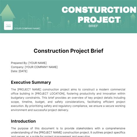 Construction Brief Example