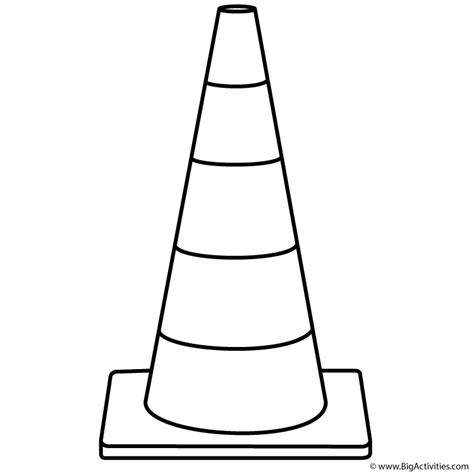 Construction Cone Coloring Page