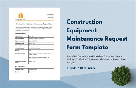 construction equipment request form template