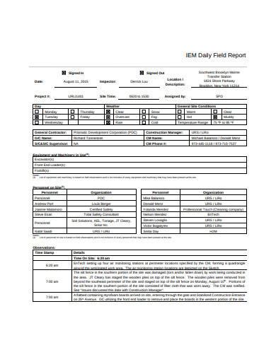 27+ FREE Daily Construction Report Templates PDF, Google Docs, MS