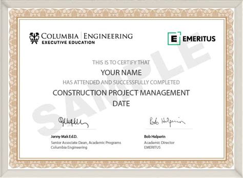 construction project management certificate programs