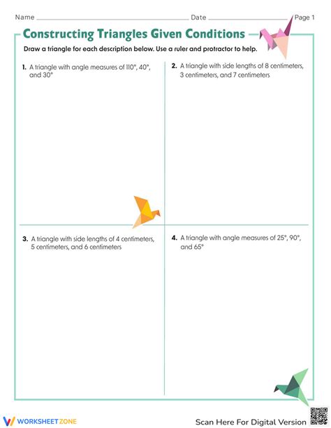 Construction Triangles Worksheet