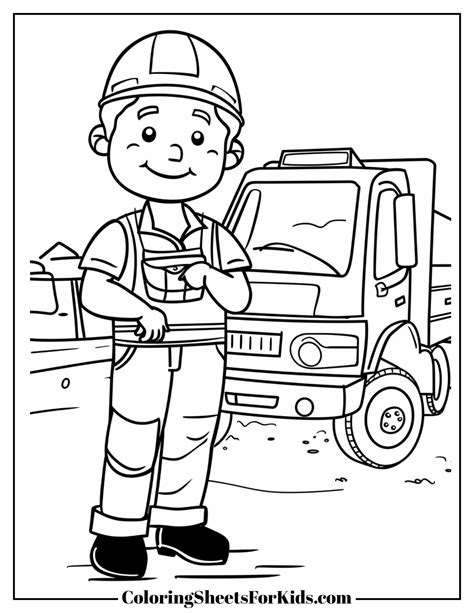 Construction Worker Color Page