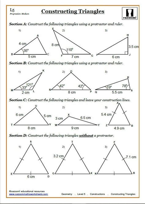 Construction Worksheets For High School