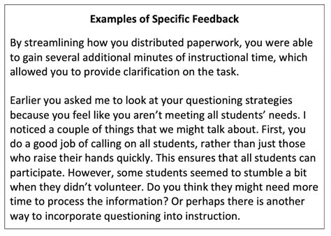 constructive feedback examples for students from teachers
