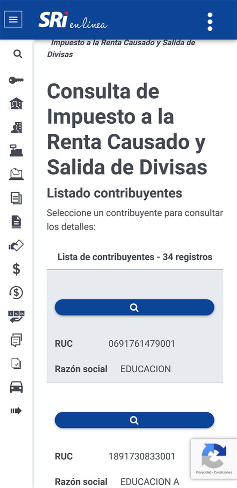 consulta de impuestos sri