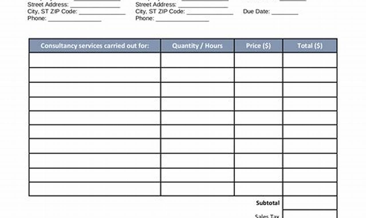 Consulting Invoice Template: A Guide to Easy Billing and Accurate Record Keeping