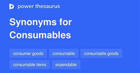 Consumable Items Synonyms