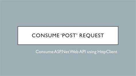 Consume Post Api Using Httpclient C#