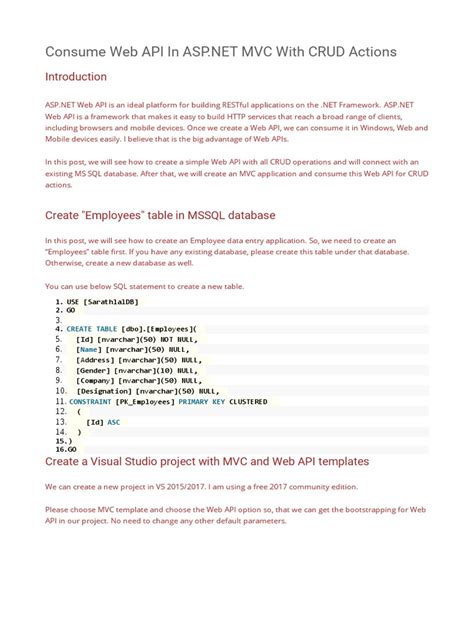 consume web api in asp net mvc with crud actions