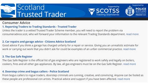 consumer advice trading standards