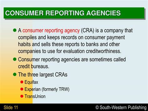 consumer credit reporting agency definition