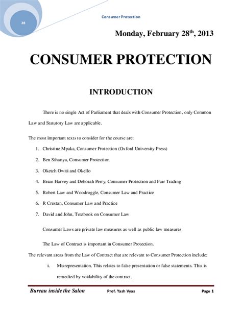 consumer protection pdf notes