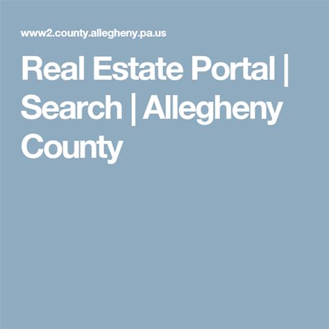 contact county of allegheny real estate