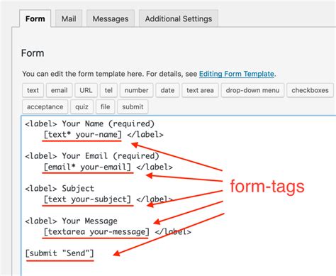 contact form 7 add html code