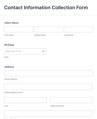 contact information collection form template