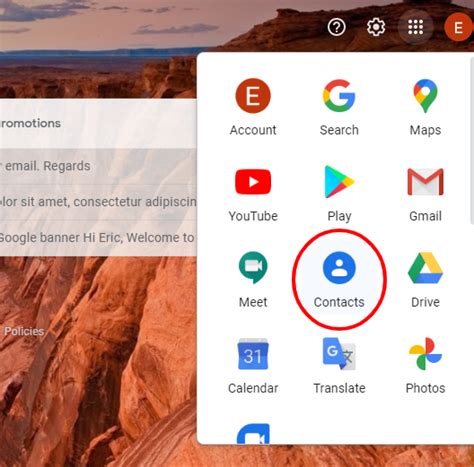 contact list in gmail app
