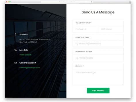 contact page example bootstrap