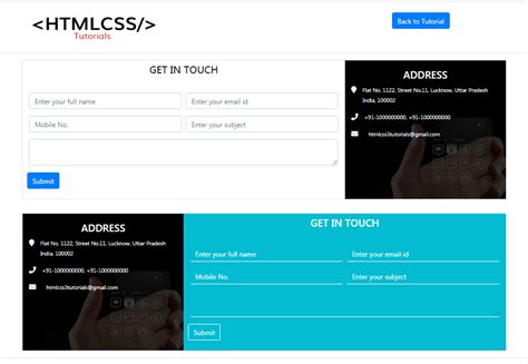 contact us html code generator
