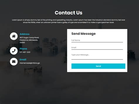 contact us page design html code