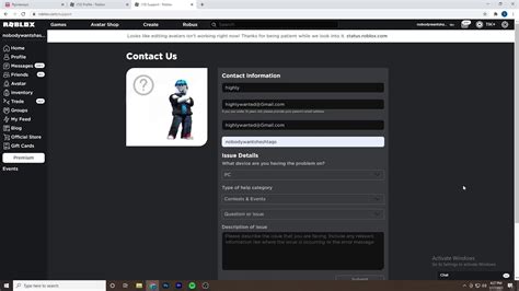 Contacting Roblox Support for VC Assistance