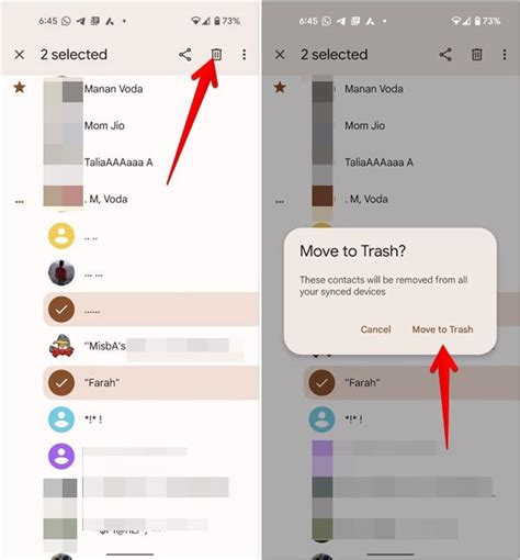 contacts not deleting from android