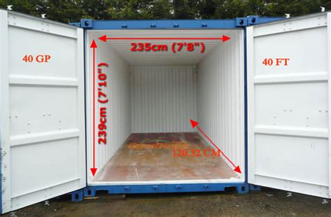 container dimensions 40 ft