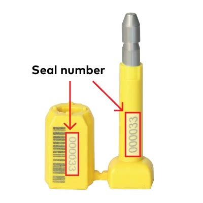 Container Seal Number Example