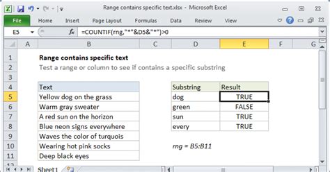 Contains Text in Excel