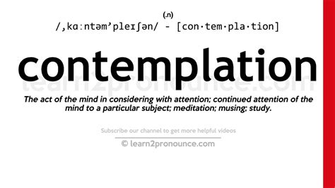 contemplation definition english