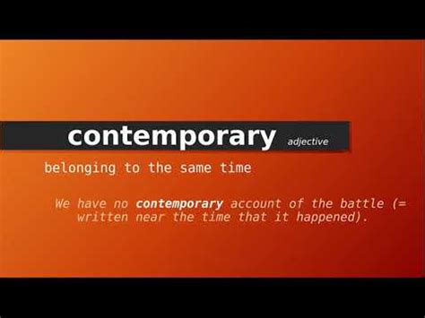 contemporary definition for kids